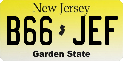 NJ license plate B66JEF