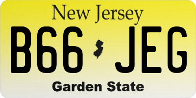 NJ license plate B66JEG
