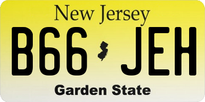 NJ license plate B66JEH