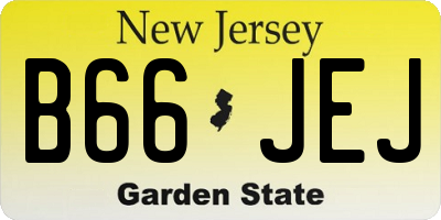 NJ license plate B66JEJ