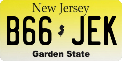 NJ license plate B66JEK