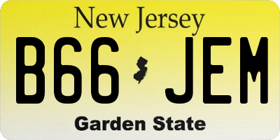 NJ license plate B66JEM