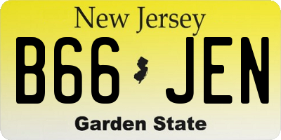 NJ license plate B66JEN