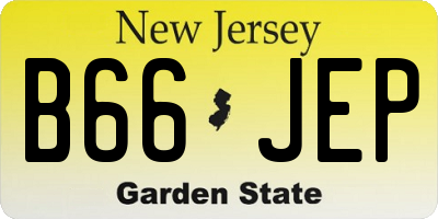 NJ license plate B66JEP