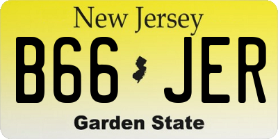 NJ license plate B66JER