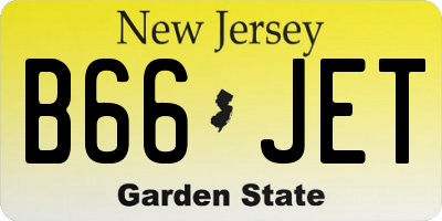 NJ license plate B66JET