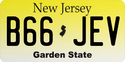 NJ license plate B66JEV