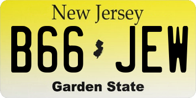 NJ license plate B66JEW