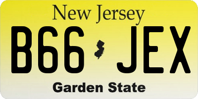 NJ license plate B66JEX