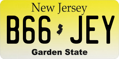 NJ license plate B66JEY