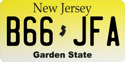 NJ license plate B66JFA