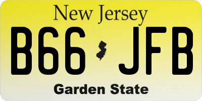 NJ license plate B66JFB