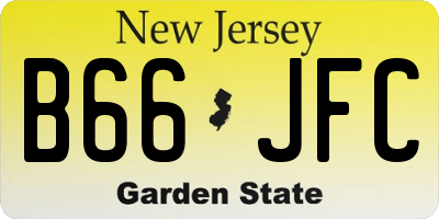 NJ license plate B66JFC