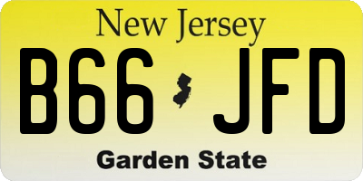 NJ license plate B66JFD
