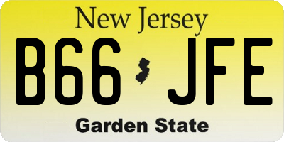 NJ license plate B66JFE
