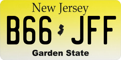 NJ license plate B66JFF