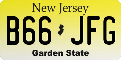 NJ license plate B66JFG
