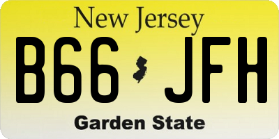 NJ license plate B66JFH