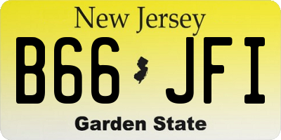 NJ license plate B66JFI