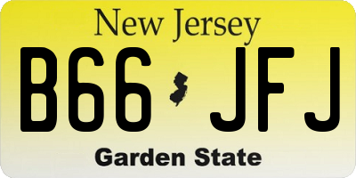 NJ license plate B66JFJ