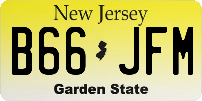 NJ license plate B66JFM