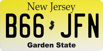 NJ license plate B66JFN