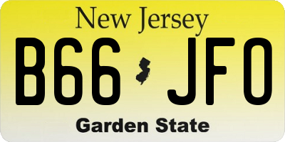 NJ license plate B66JFO