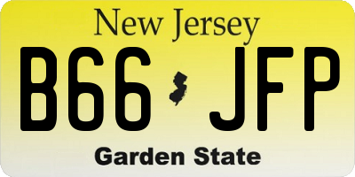 NJ license plate B66JFP