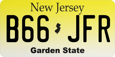 NJ license plate B66JFR