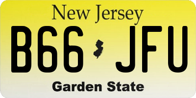 NJ license plate B66JFU