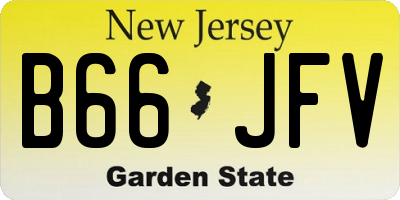 NJ license plate B66JFV