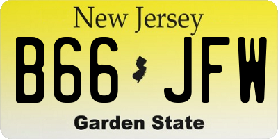 NJ license plate B66JFW