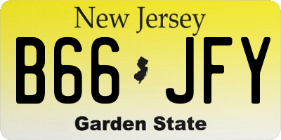 NJ license plate B66JFY