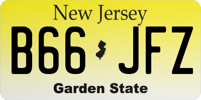 NJ license plate B66JFZ