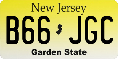 NJ license plate B66JGC