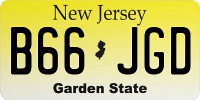 NJ license plate B66JGD