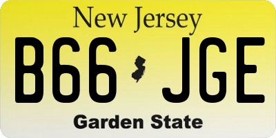 NJ license plate B66JGE