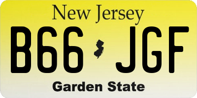 NJ license plate B66JGF