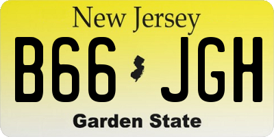 NJ license plate B66JGH