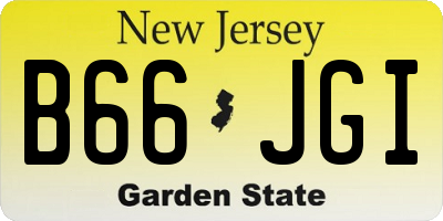 NJ license plate B66JGI