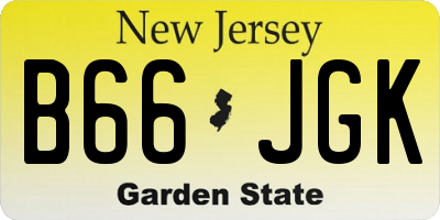 NJ license plate B66JGK