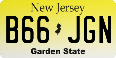NJ license plate B66JGN