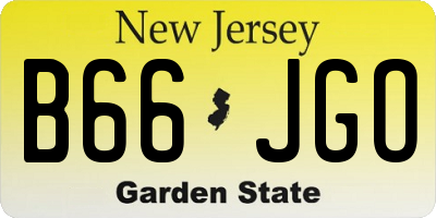 NJ license plate B66JGO