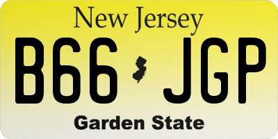 NJ license plate B66JGP
