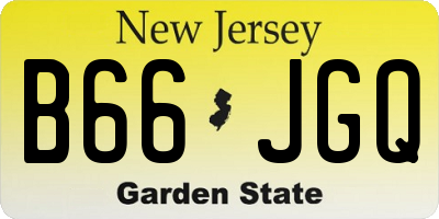 NJ license plate B66JGQ