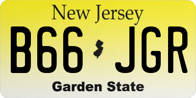 NJ license plate B66JGR