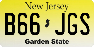 NJ license plate B66JGS