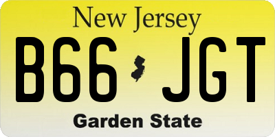NJ license plate B66JGT