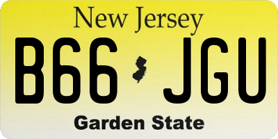 NJ license plate B66JGU