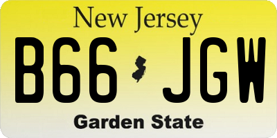 NJ license plate B66JGW